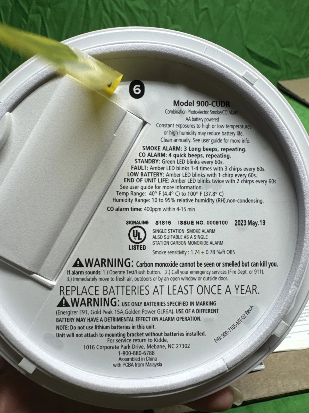Kidde Smoke & Carbon Monoxide Detector, AA Battery Powered, LED Warning Light