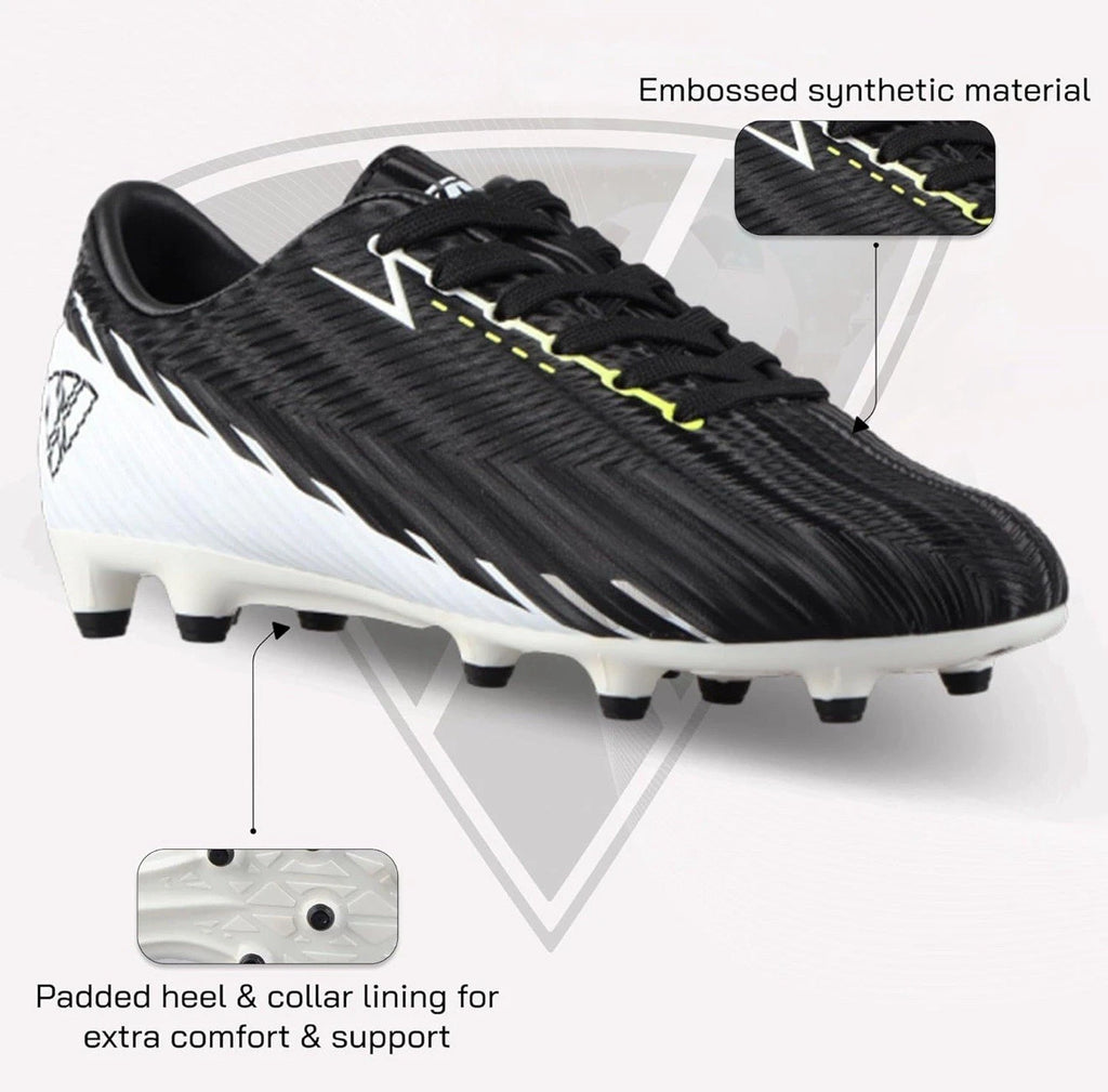 VIZARI unisex youth FG Soccer cleats Futbol Shoes Black White Size 9