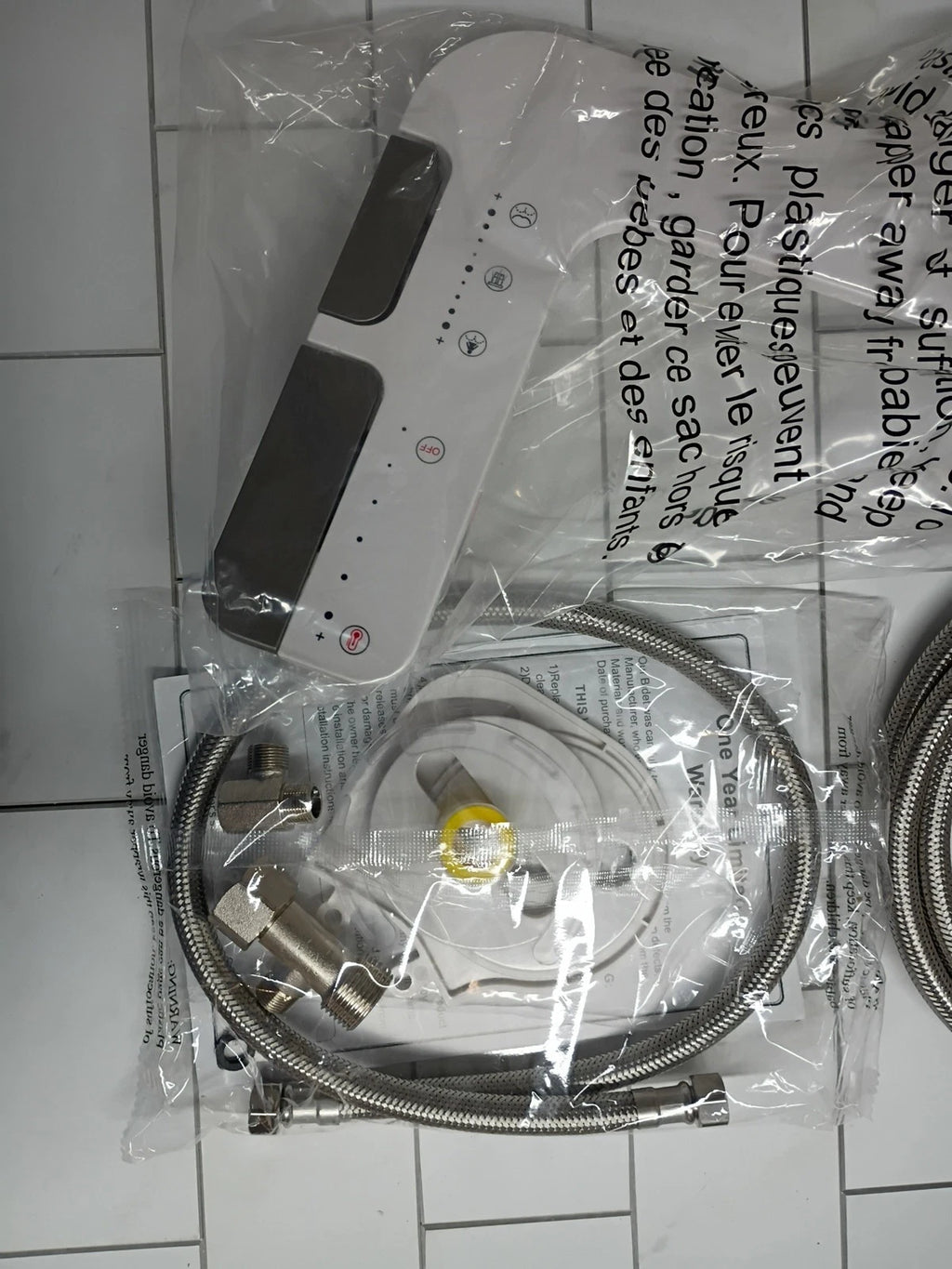 Bidet Attachment For Toilet - White 6ft X 2ft Stainless Steel Hose Open Box New
