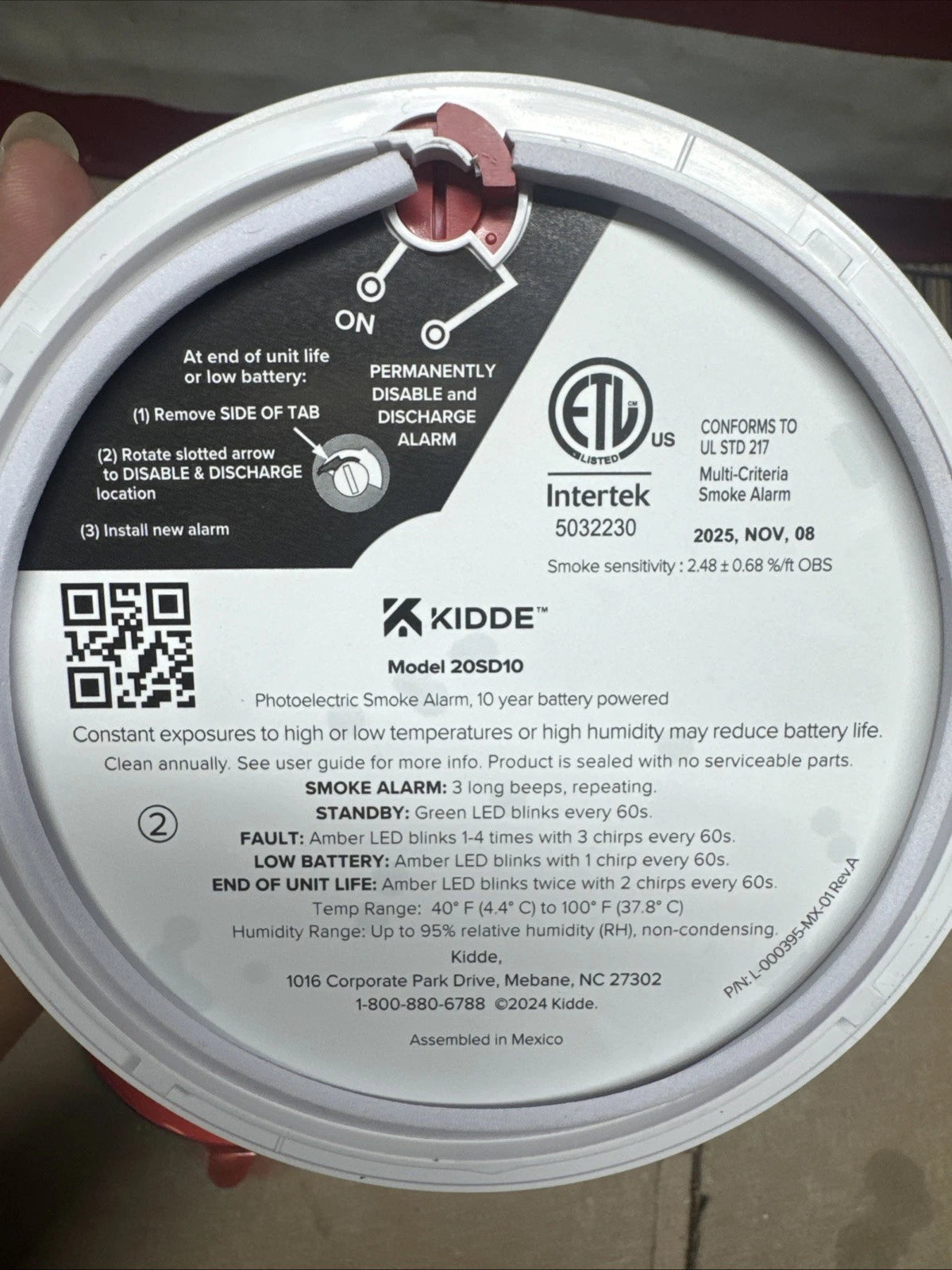 2PK Kidde 20SD10 10-Year Battery PoweredDetect Smoke Alarmw/Photoelectric Sensor