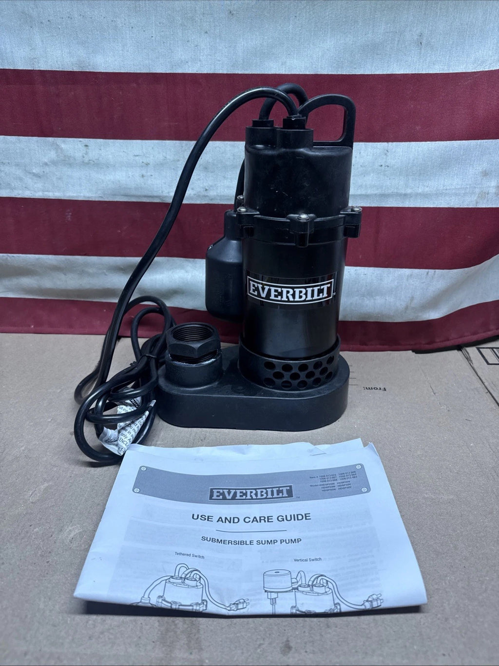 Everbilt 1/3 HP Corrosion Resistant Aluminum Sump Pump w/ Tether Switch NEW OB.