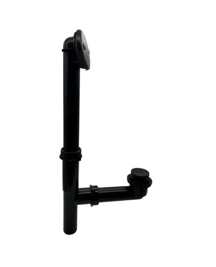 Westbrass 593144-62 Matte Black 1-1/2"  Slip Joint Tip Toe Drain 2 Hole Overflow