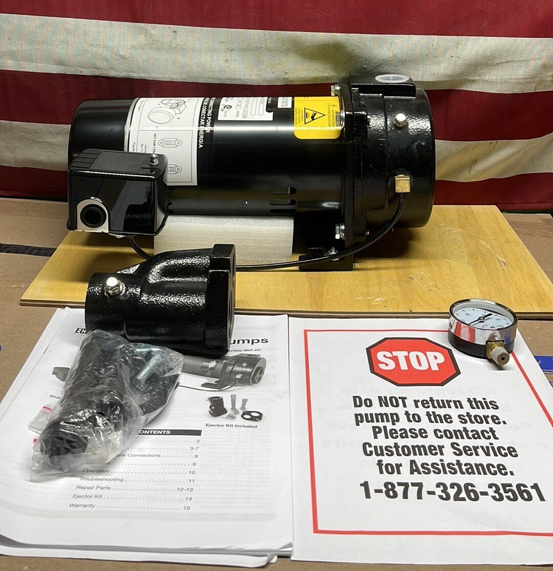 ECO FLO EFCWJ7 3/4 HP 115/230V Convertible Deep Well Jet Pump  open box