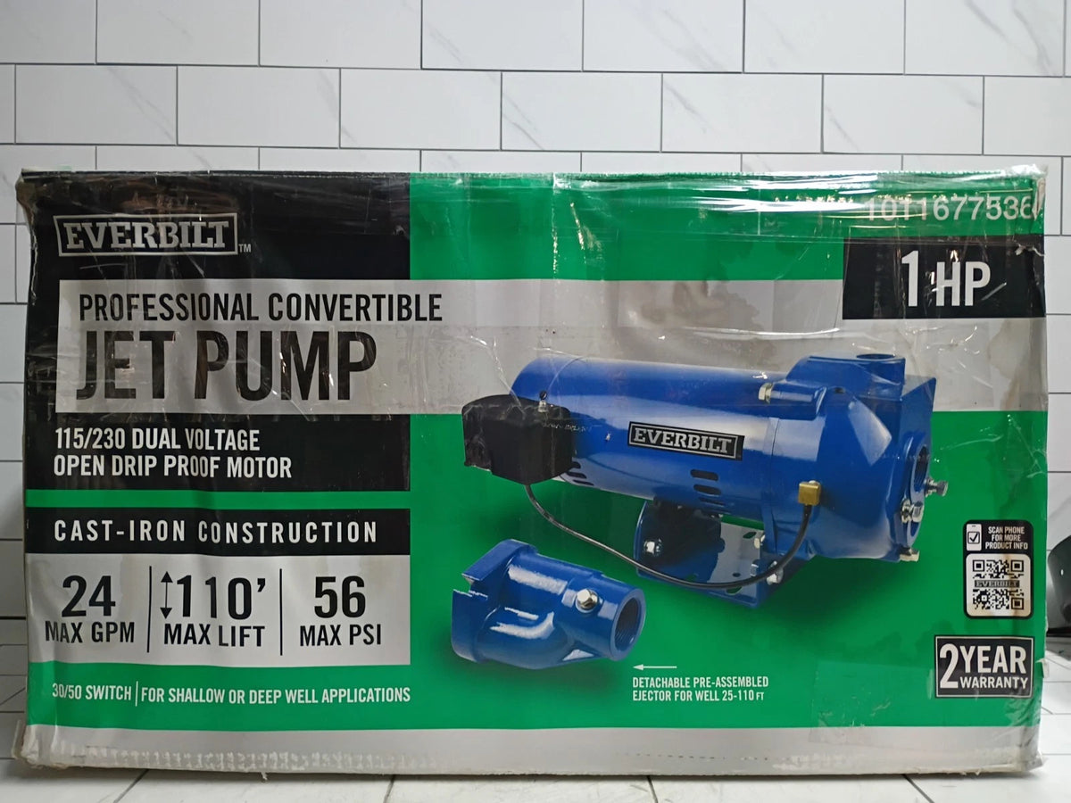 Everbilt HDCWJ10 1 HP Professional Convertible Jet Pump FOR PARTS READ