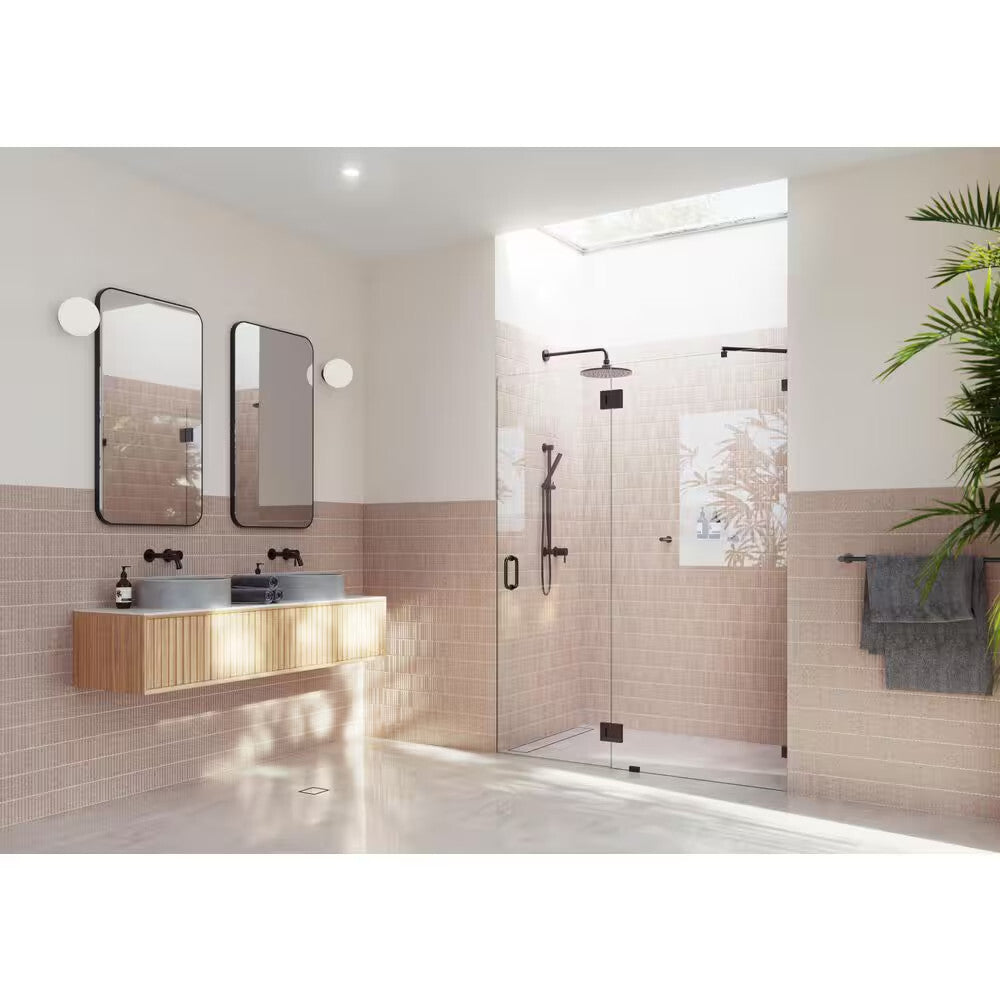 Wall Hinged Frameless Shower Door HINGES Only For 71 in. W x 78 in. H Glass Pane
