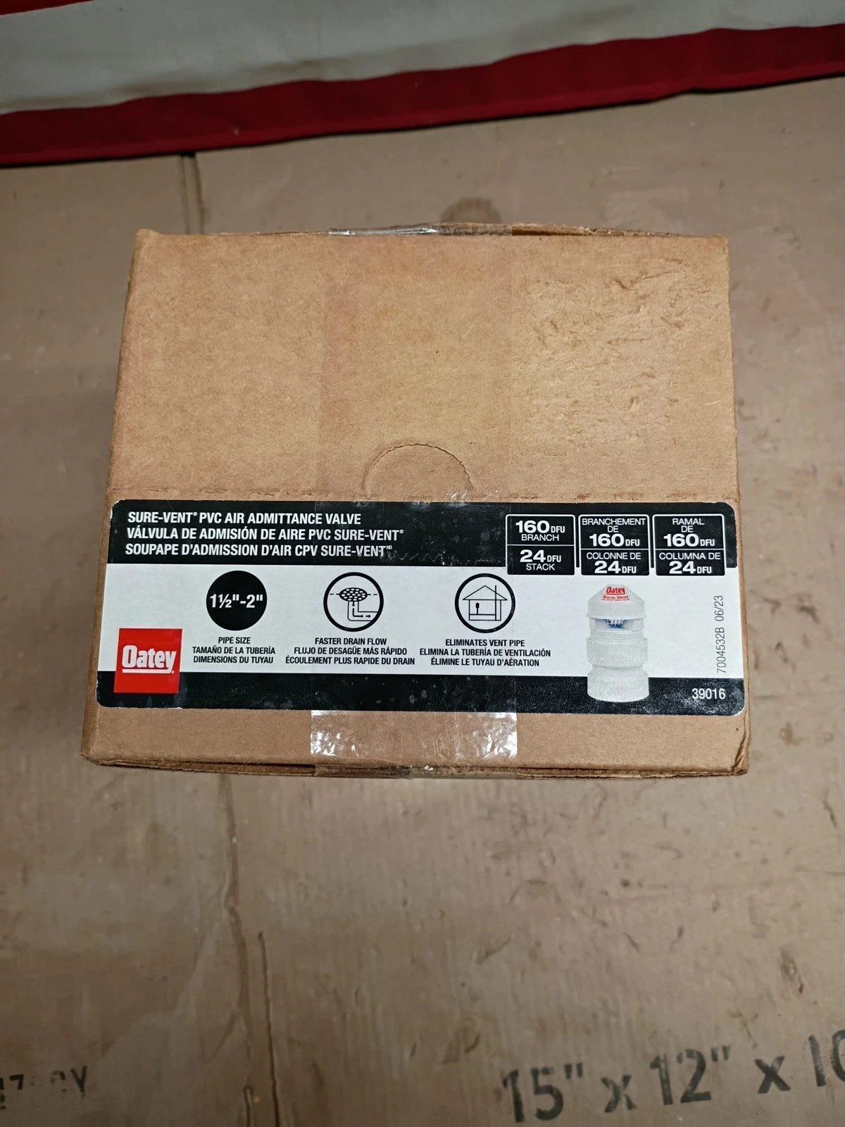 (Lot Of 6) Oatey 39016 Sure-Vent Air Admittance Valve 1.5-2" PVC.