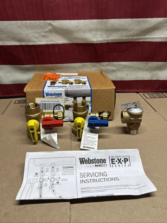 Webstone 3/4 in. EXP Ultra-Compact Tankless Water Heater Service Valve 42443 OB