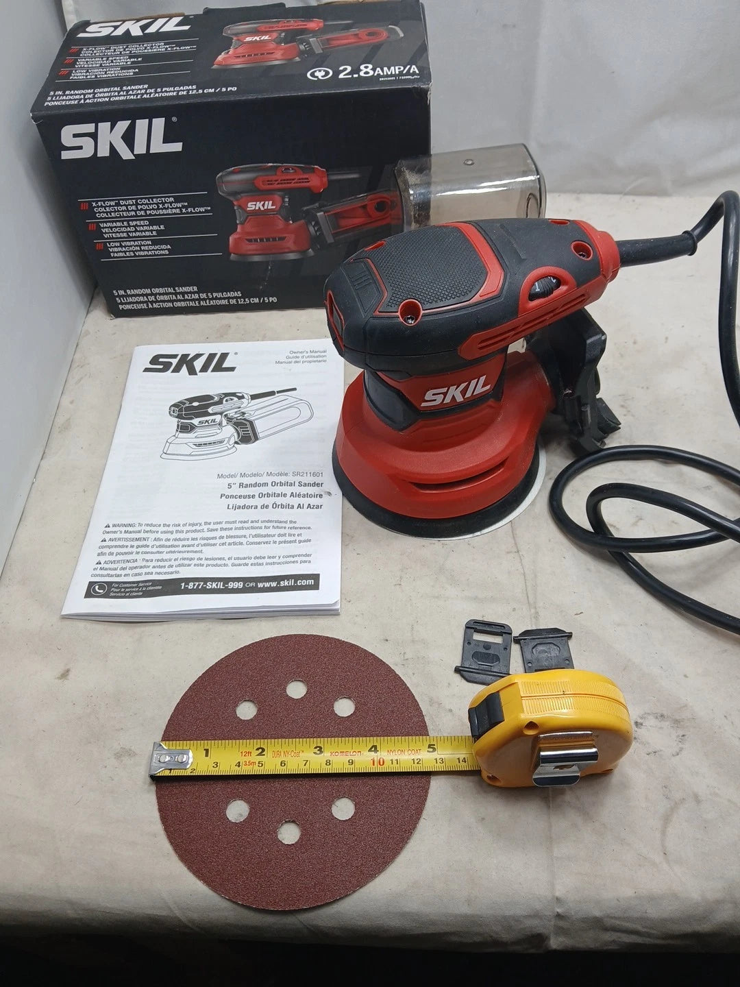 SKIL 120-Volt 2.8Amp Variable Speed Random orbital Sander with Dust Management
