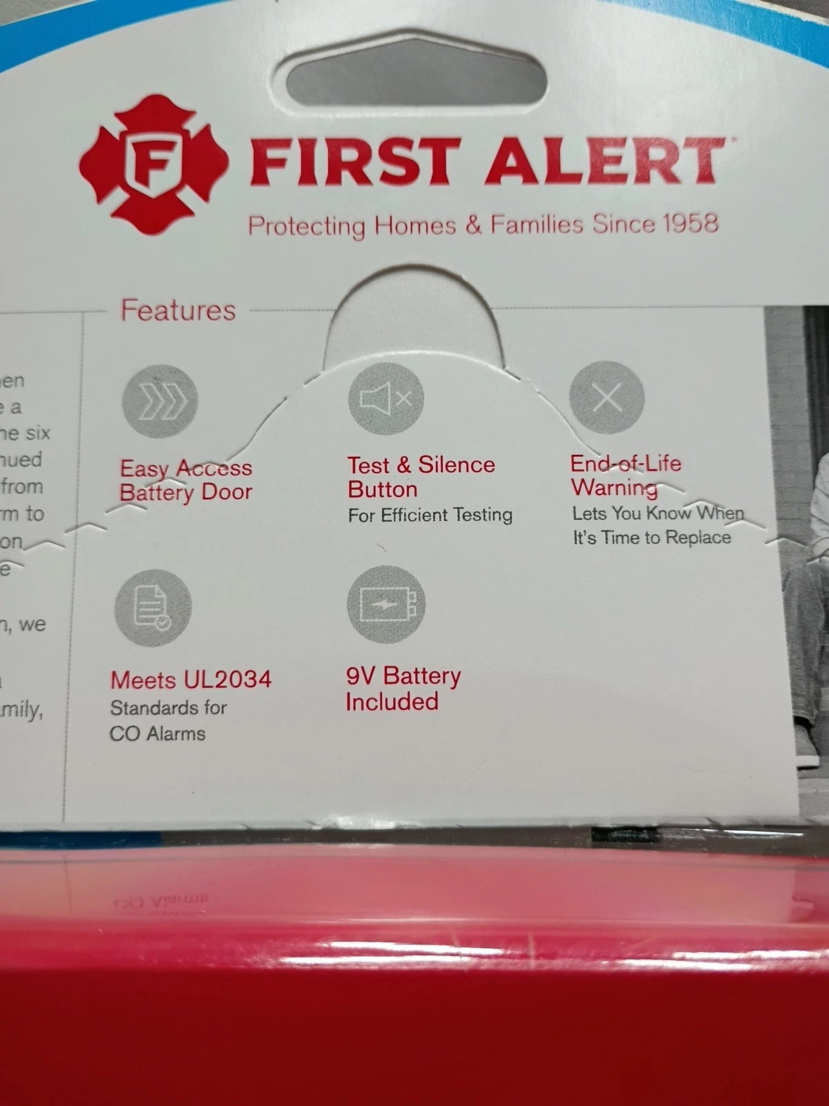 First Alert CO400 Carbon Monoxide Alarm Battery Operated 9V Included Open Box