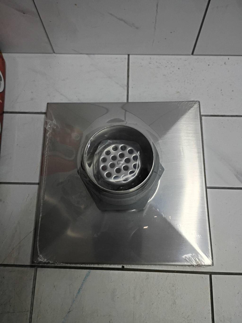 RELN 6 X 6 in Stainless Steel Square Shower Drain, Square Pattern Drain Cover OB