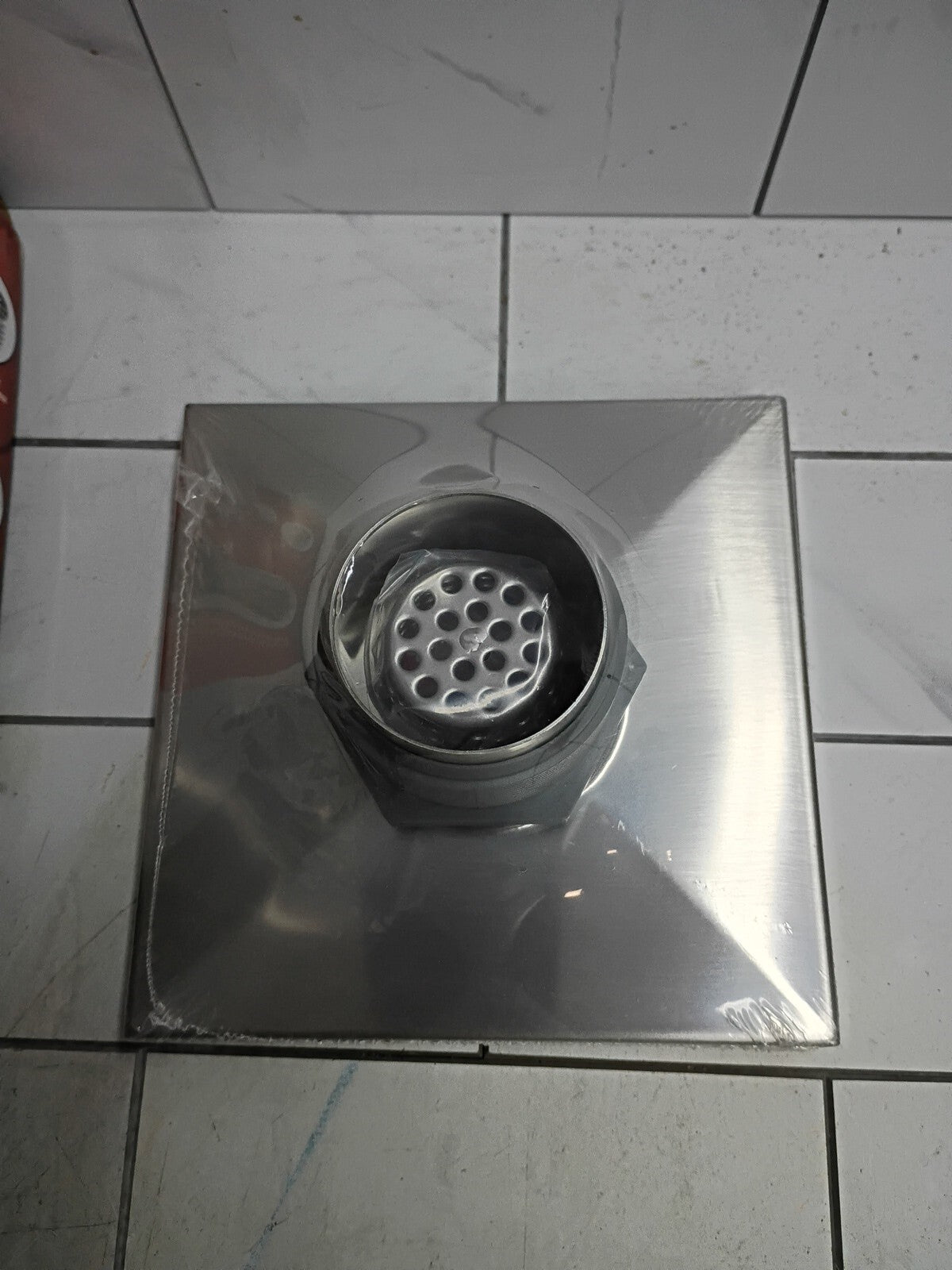 RELN 6 X 6 in Stainless Steel Square Shower Drain, Square Pattern Drain Cover OB