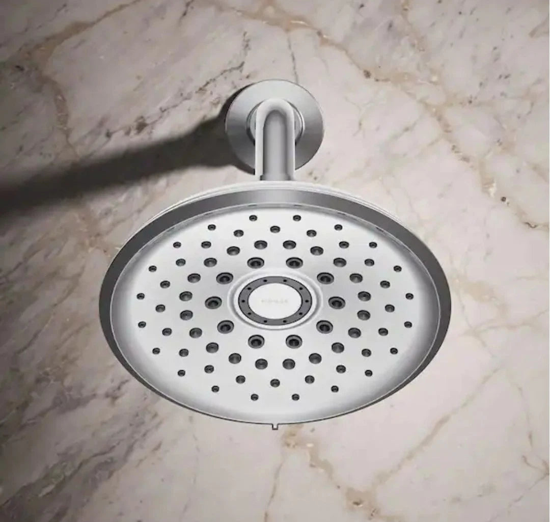 KOHLER Cursiva 3-Spray 6.75 in Wall Mount Fixed Showerhead Polished Chrome NOB