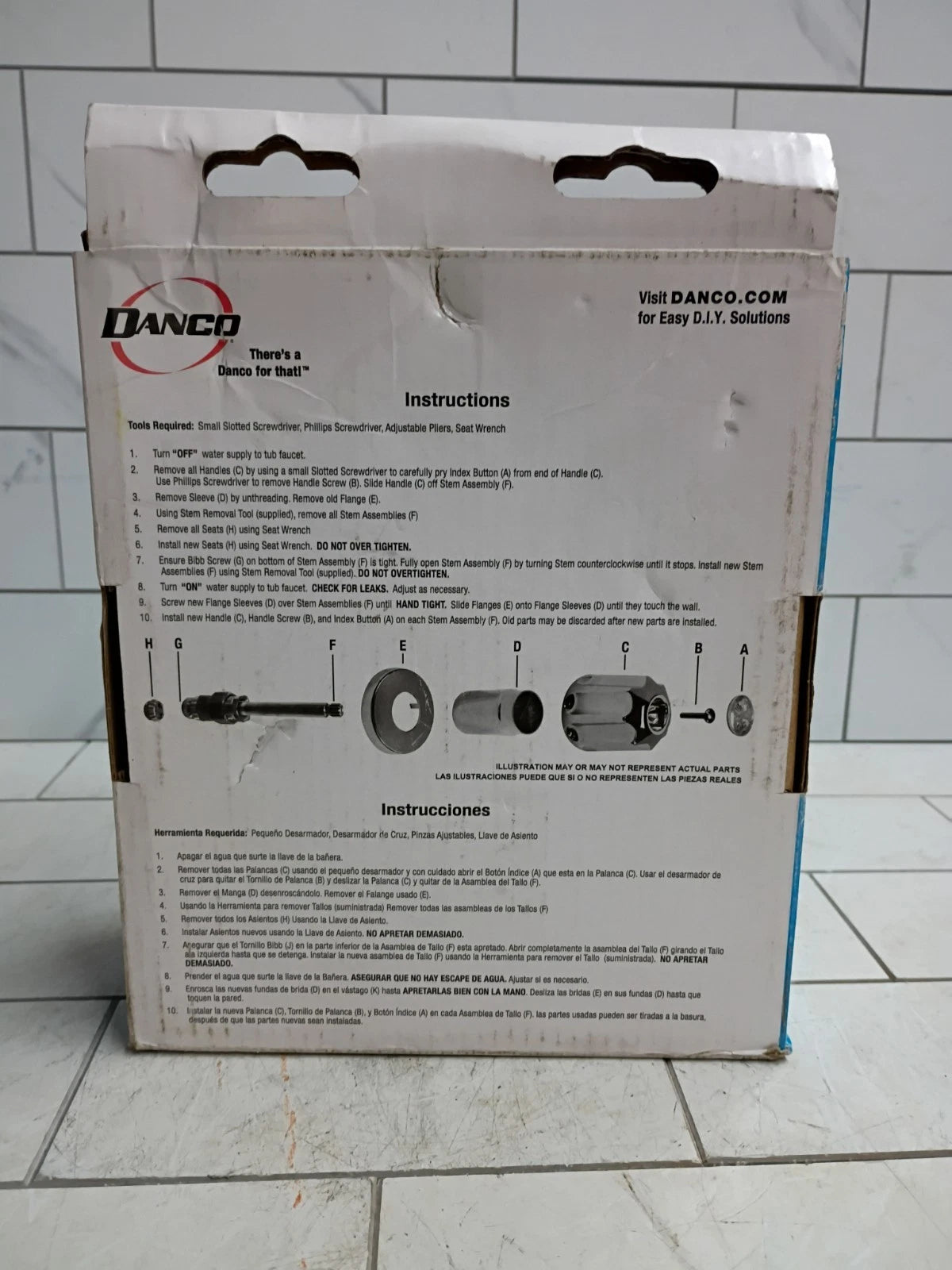 Danco 39620 Tub/Shower 3-Handle Remodeling Trim Kit in Chrome for Sayco Open Box