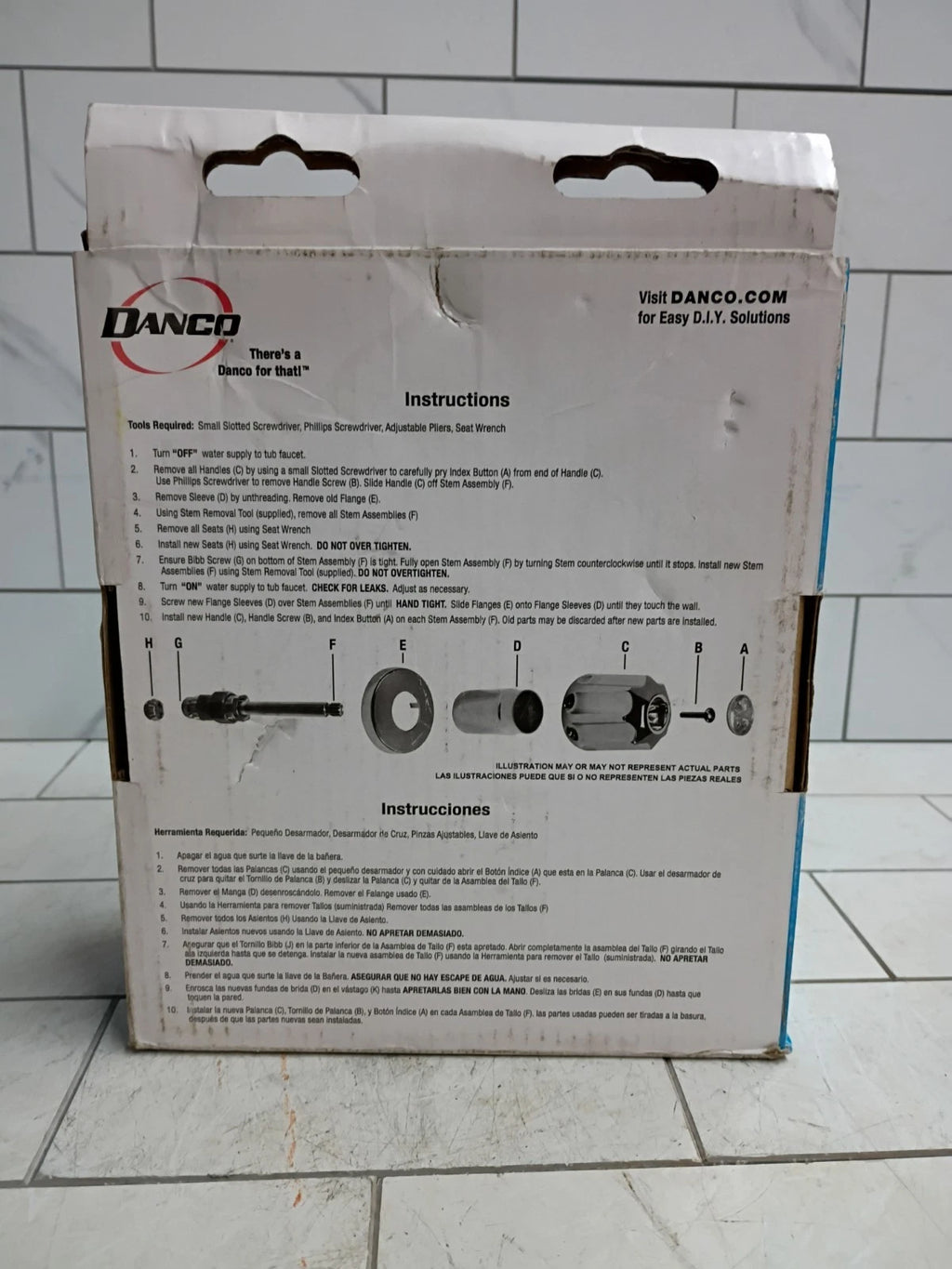 Danco 39620 Tub/Shower 3-Handle Remodeling Trim Kit in Chrome for Sayco Open Box