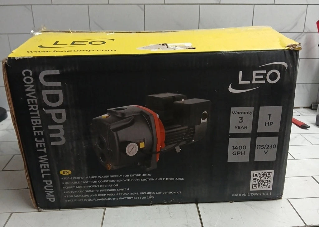 LEO UDPm100-1. 1HP Convertible Well Jet Pump New Open Box