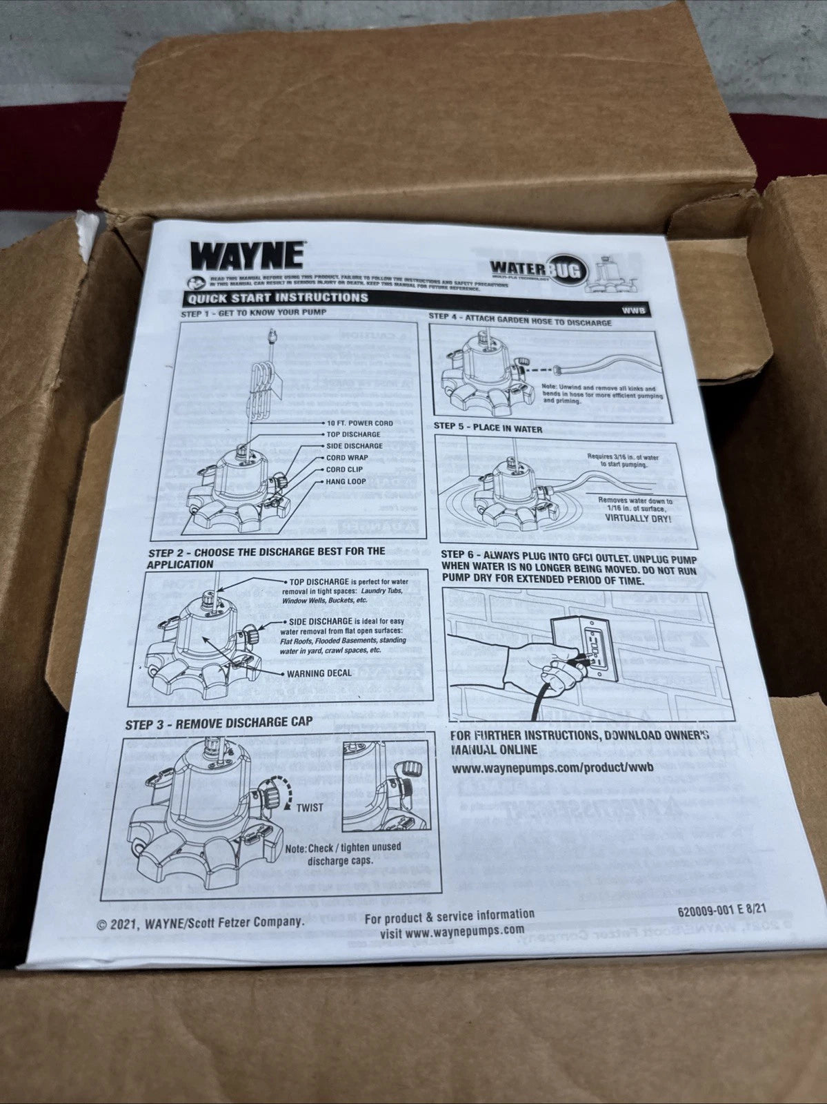 Wayne 1/6 HP WaterBUG Submersible Utility Pump with Multi-Flo Technology.