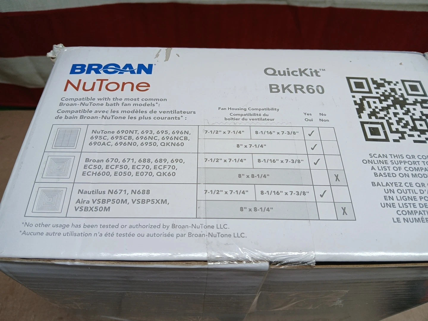 Broan-NuTone BKR60 QuicKit Bath Fan Motor with Grille Upgrade Kit 60 CFM 2.5