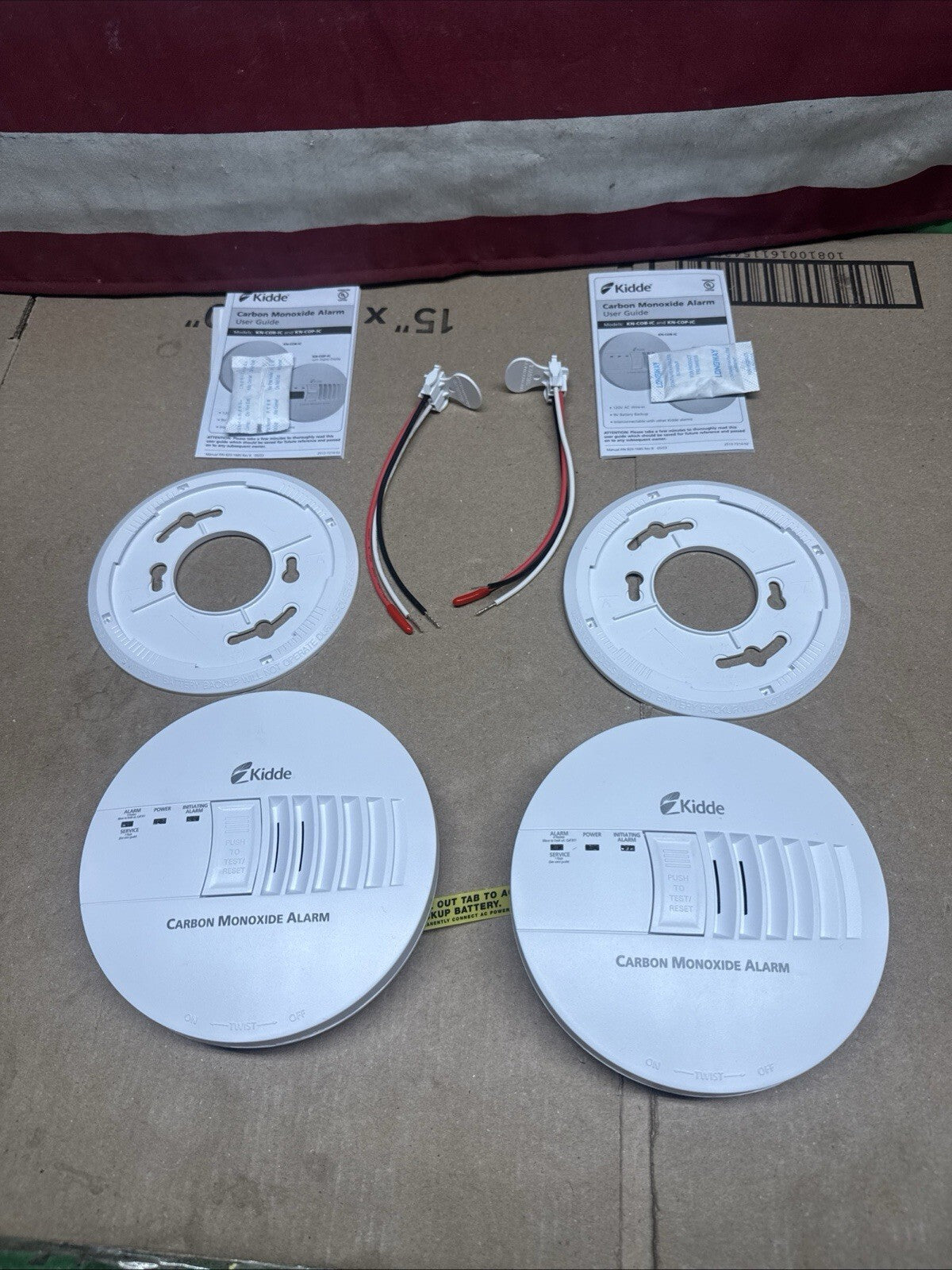 2 Pack Kidde Firex Hardwired Carbon Monoxide Detector w/LED, 9V Backup Battery