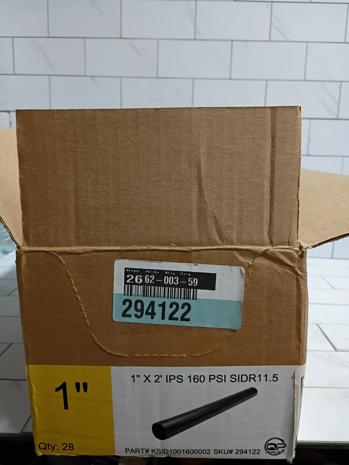 1" x 2' 160 psi Polyethylene Pipe SIDR11.5, Qty 28. SKU#294122 New OB
