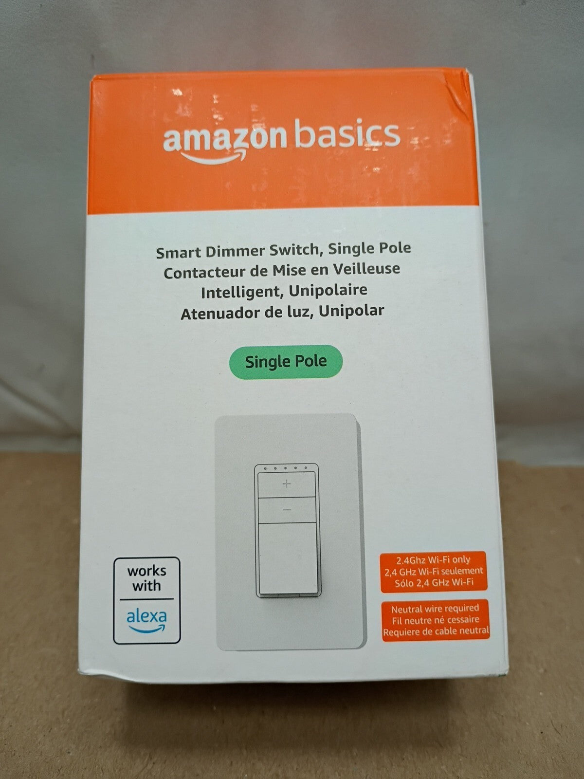 Amazon Basics Single Pole Neutral Wire Smart Switch ASIN B095X5H16 Open Box