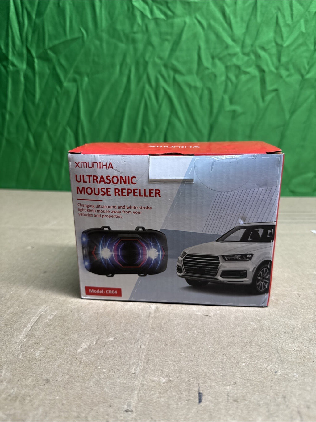 XMUNIHA Car Rodent Repeller C804 Ultrasonic Mouse Strobe Lights Engine Guard 2PK