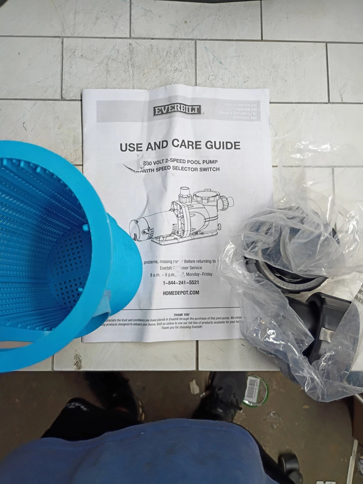Everbilt SPP10002-2SP 1 HP 2-Speed Pool Pump 230-Volt OPEN BOX
