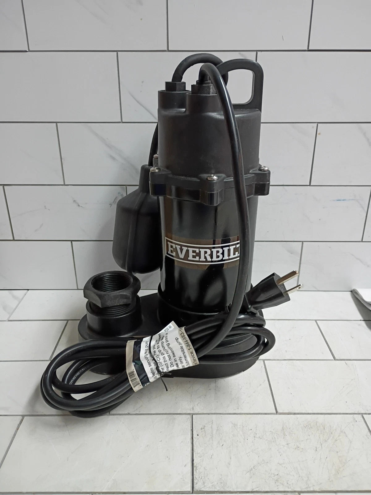 Everbilt HDSP25W 1/4 HP Aluminum Sump Pump Tether Switch Open Box