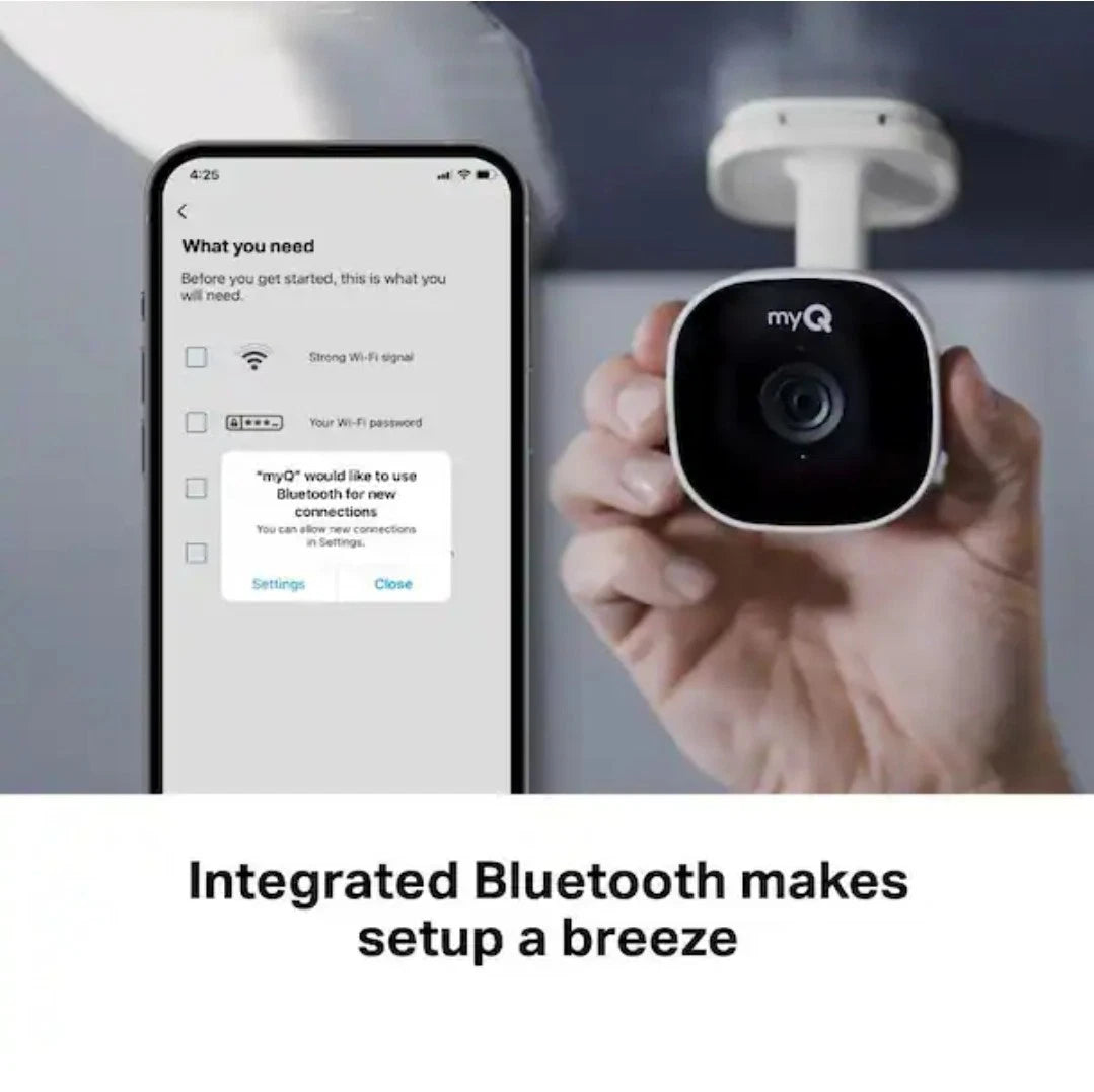 myQ - Smart Garage Security Camera - HD 1080p - Indoor Wi-Fi White OPEN BOX..