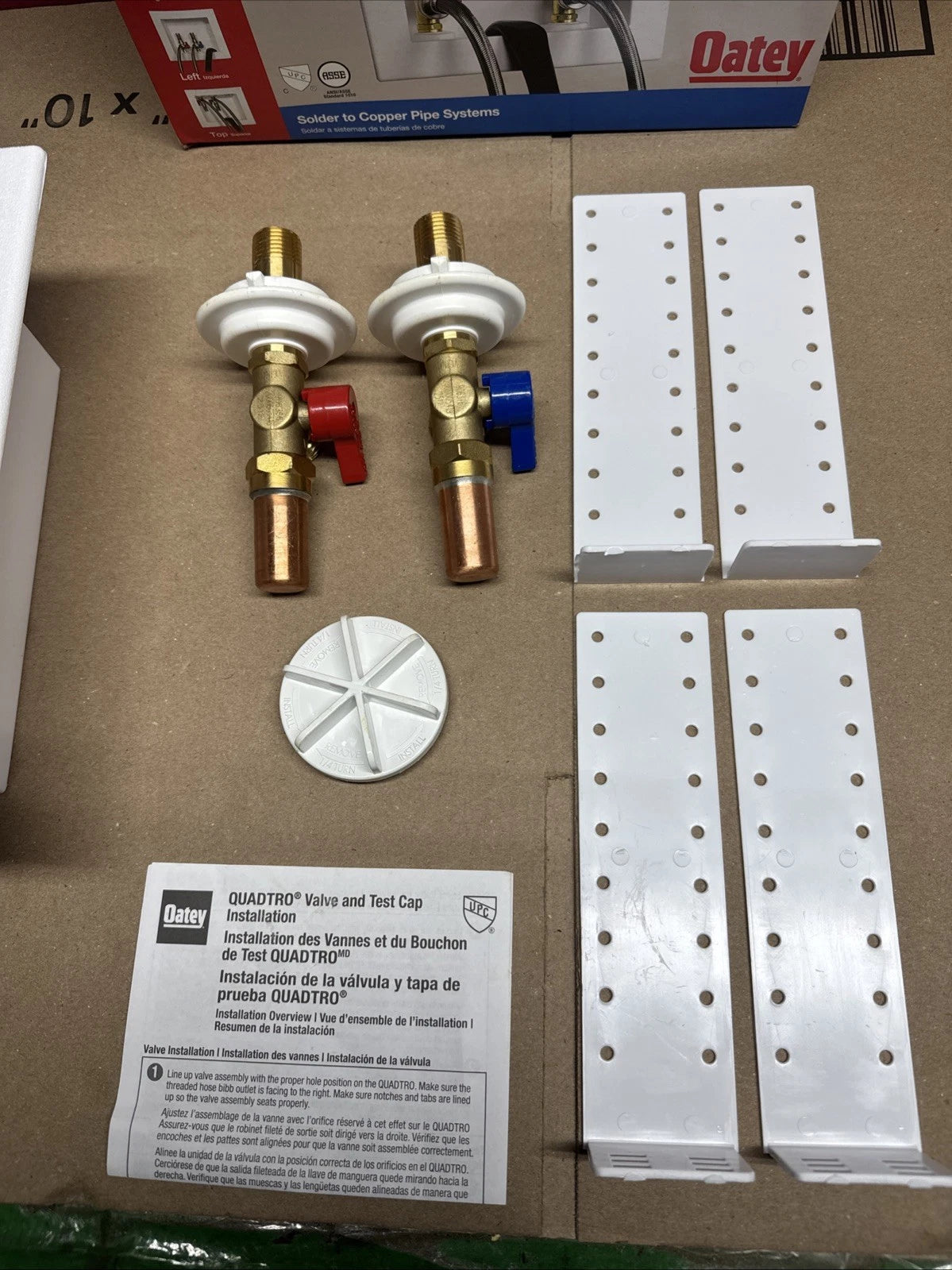 Oatey Washing Machine Outlet Box W/ 1/2” Ball Valves And Hammer Arresters NOB