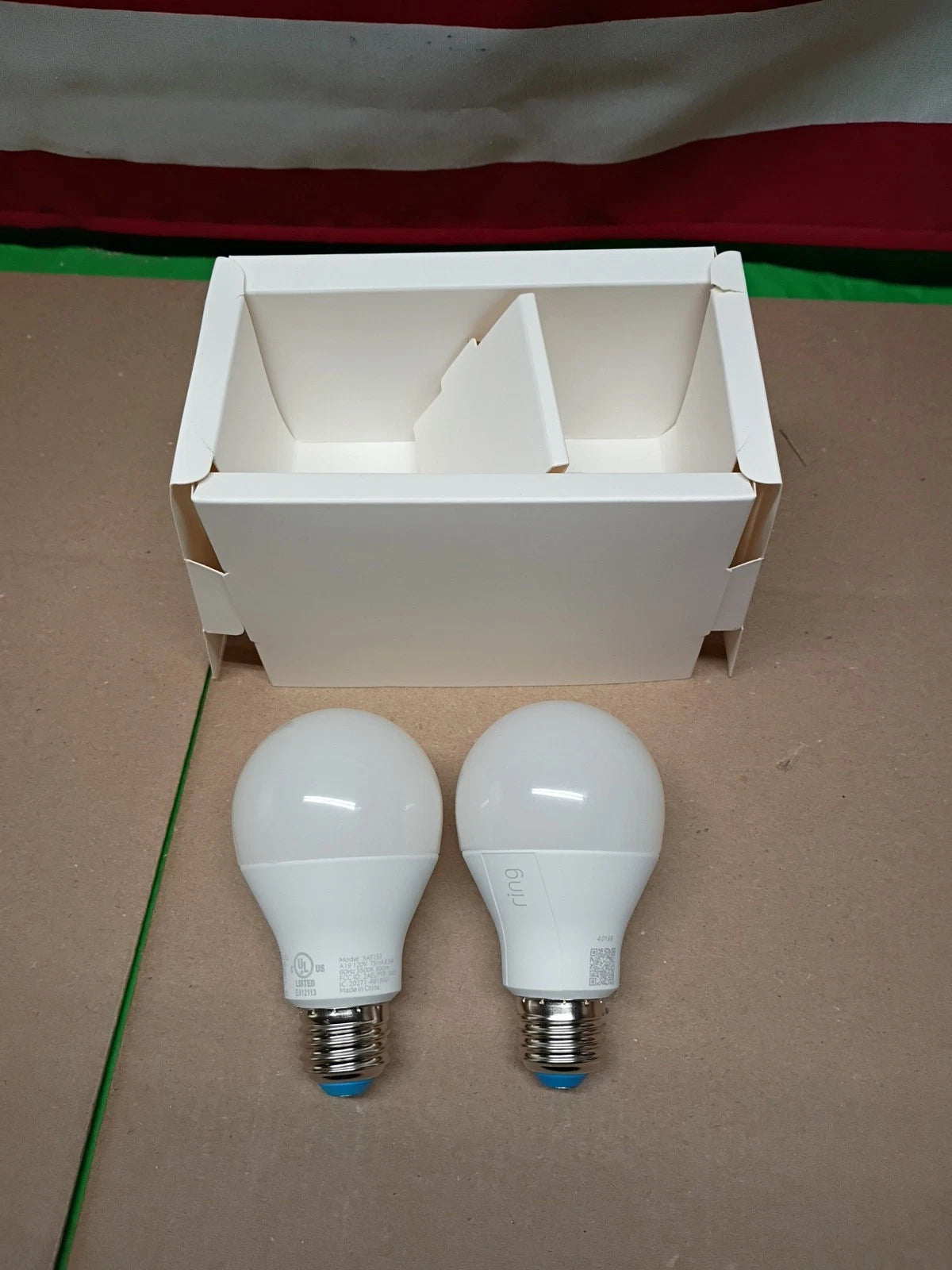 2pck Ring Smart LED Light Bulb Starter Kit With Bridge A19 60W Equivalent