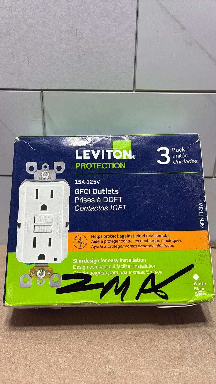 Leviton (GFNT1-3W) 15A 125V GFCI Outlets (3-Pack) NEW OB