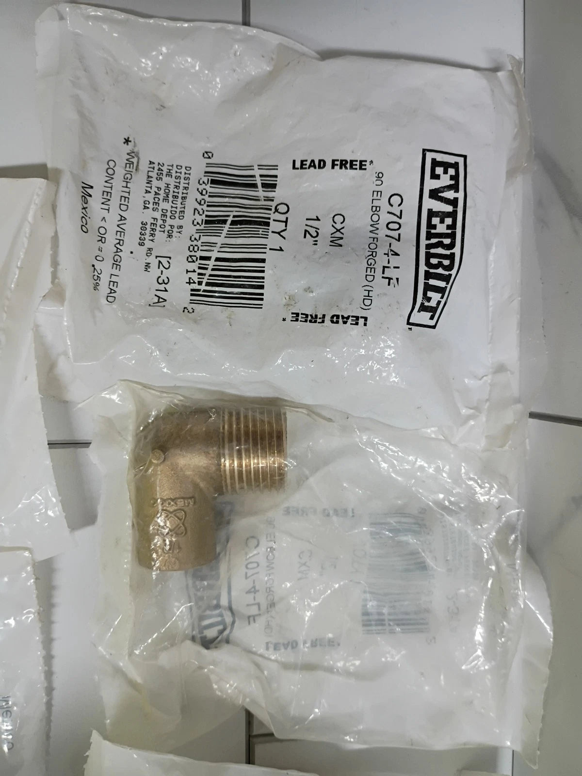 5PK EVERBILT C707-4-LF 90° Elbow Forged (HD) CXM 1/2" 039923380142 NEW Sealed OB