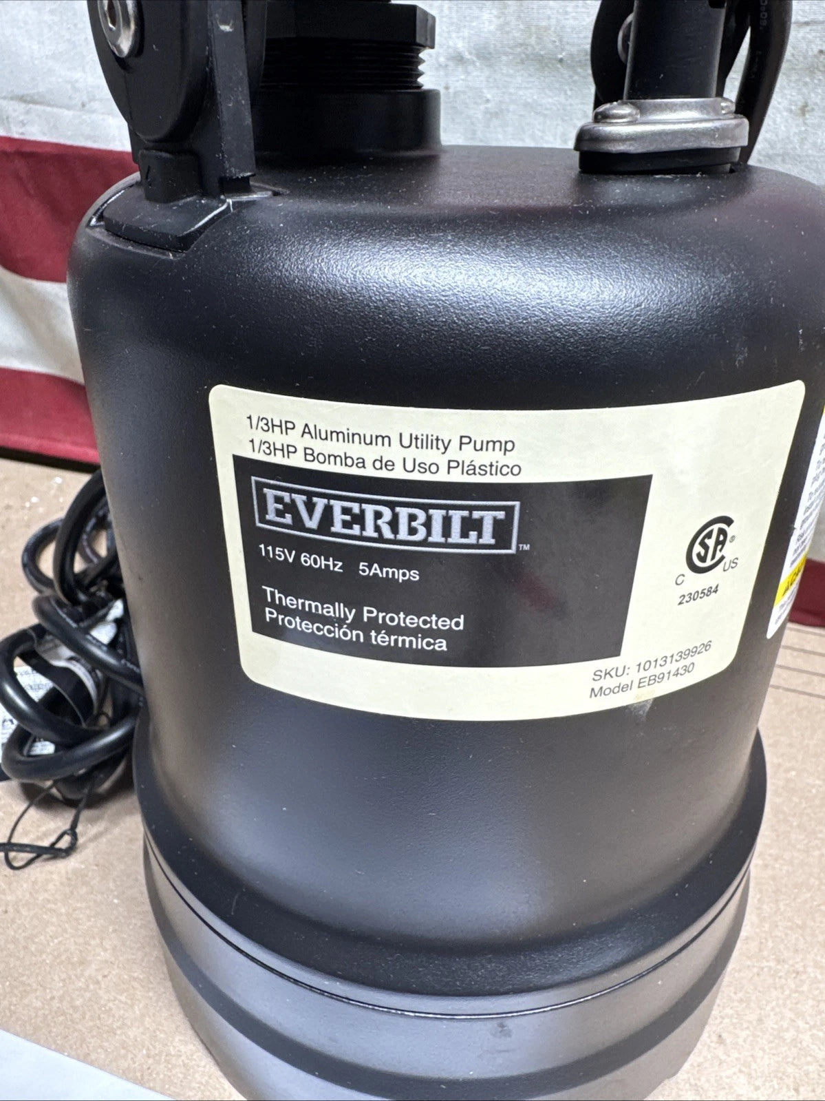 Everbilt 1/3 HP Submersible Aluminum Utility Pump