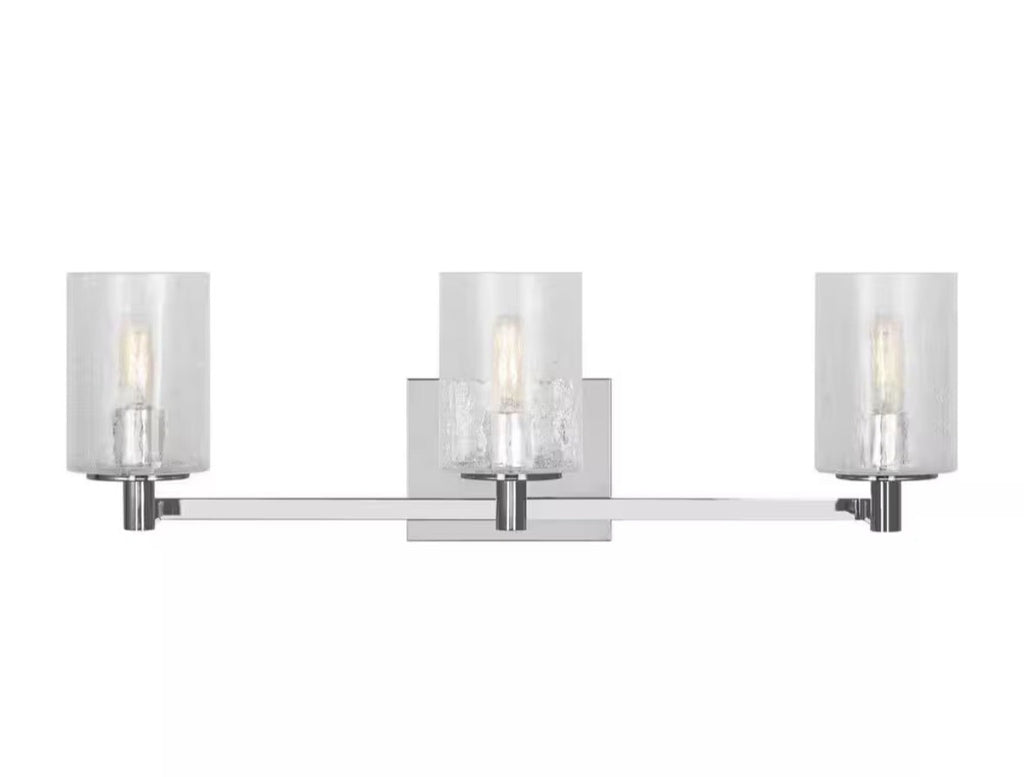 Generation Lightning Parker 24.625 in. W 3-Light Chrome Bathroom Vanity Light