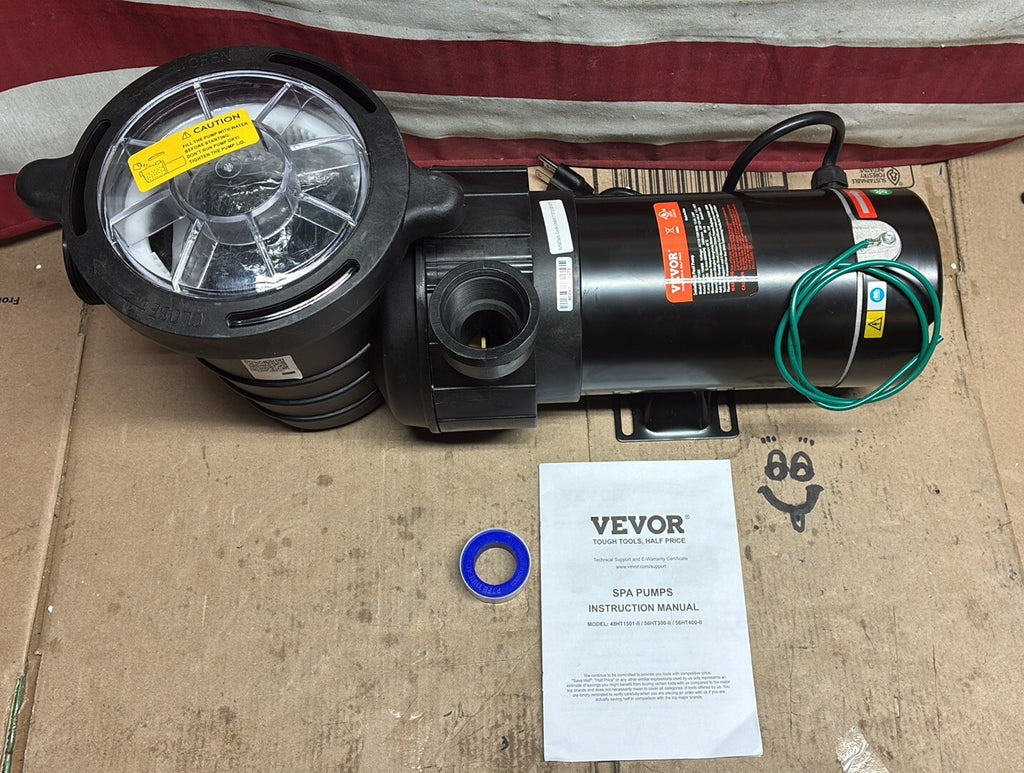 VEVOR HAP1500 SWIMMING POOL PUMP 2.0HP 115V 1500W SINGLE SPEED 5400 GPH