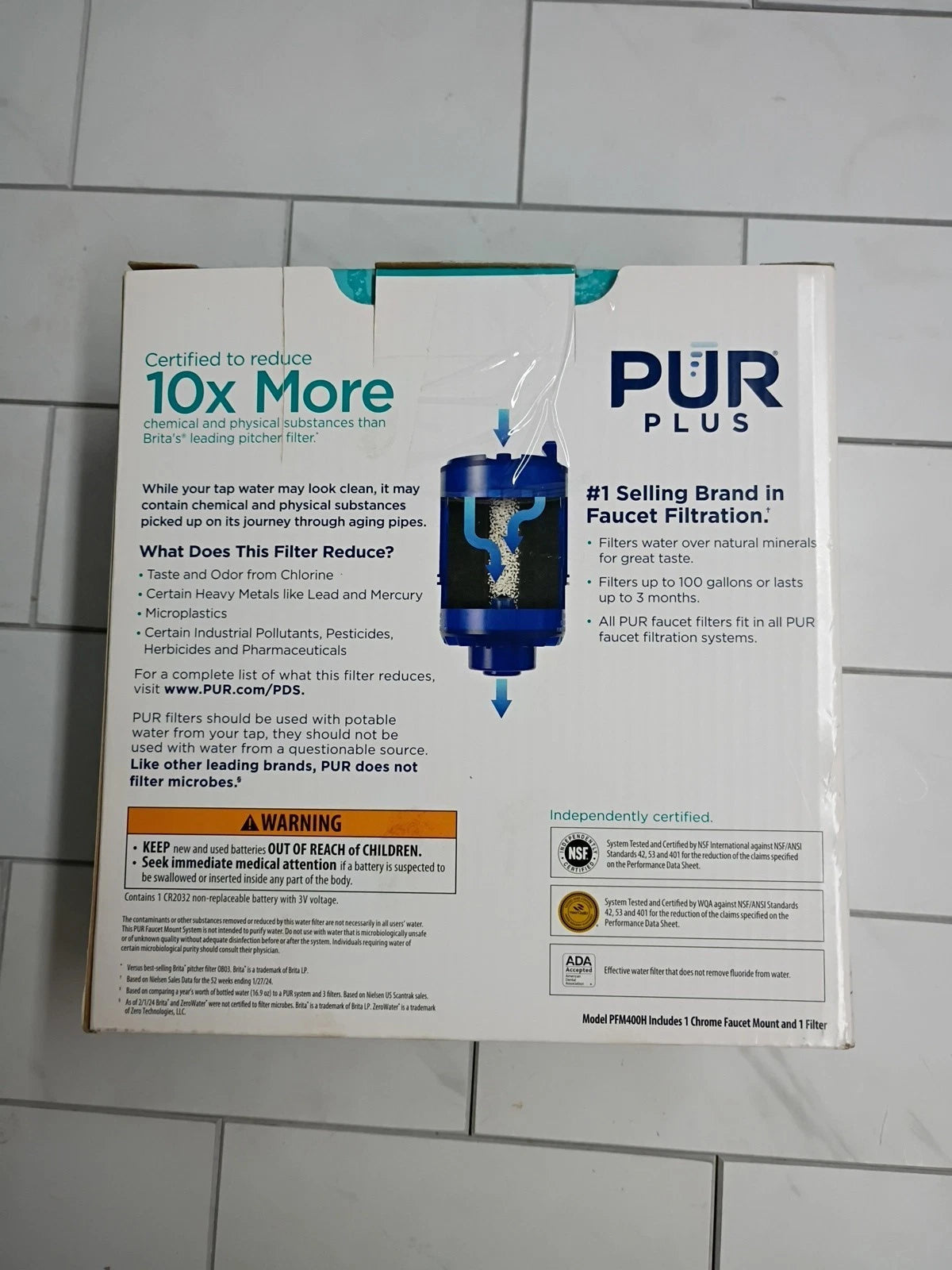 PUR Plus Faucet Mount Water Filter System Mineral Core Lead Reduction Chrome OB