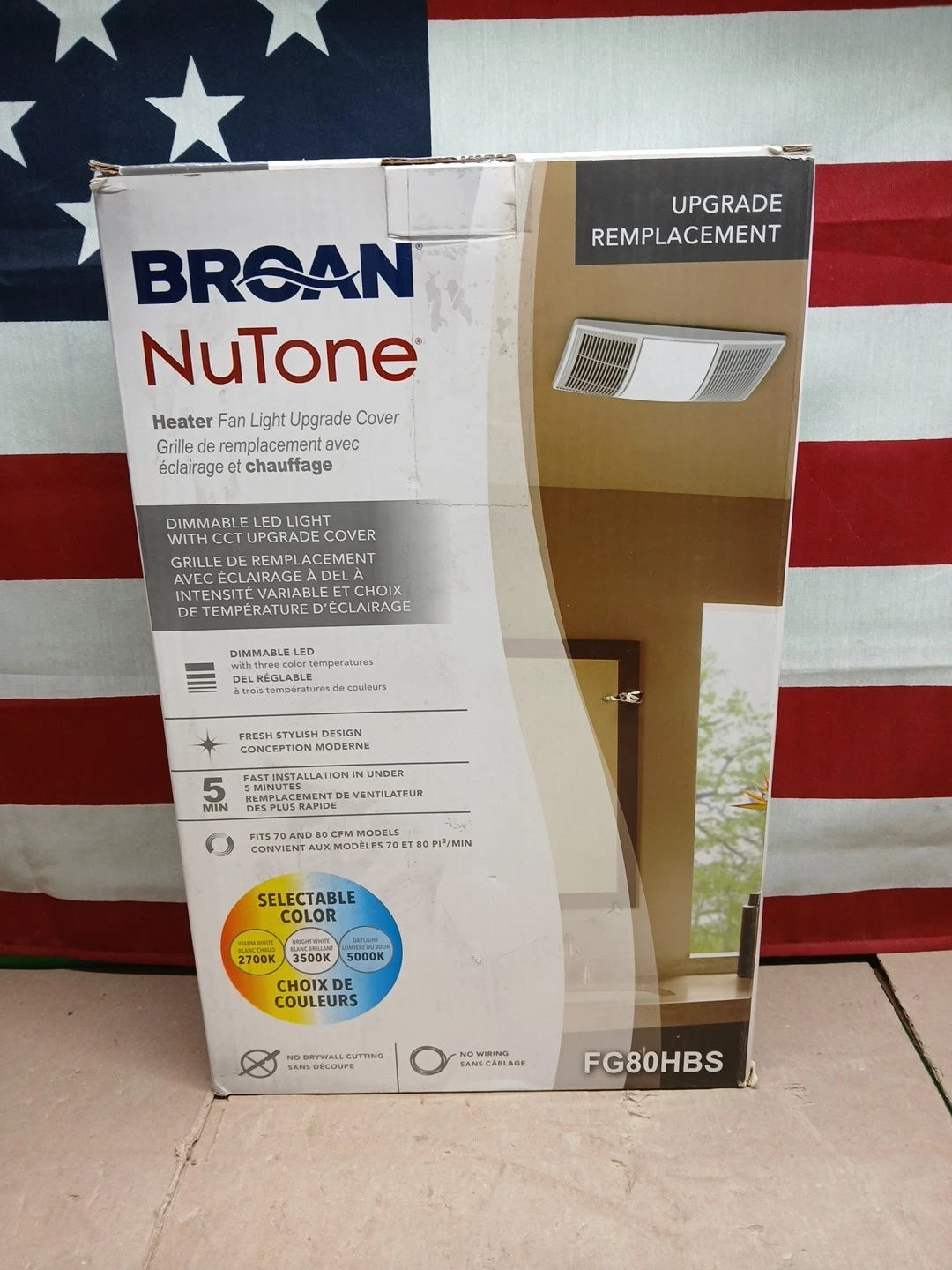 Broan NuTone 70/ 80 CFM Heater LED Light Exhaust Fan Cover Upgrade Model FG80HBS