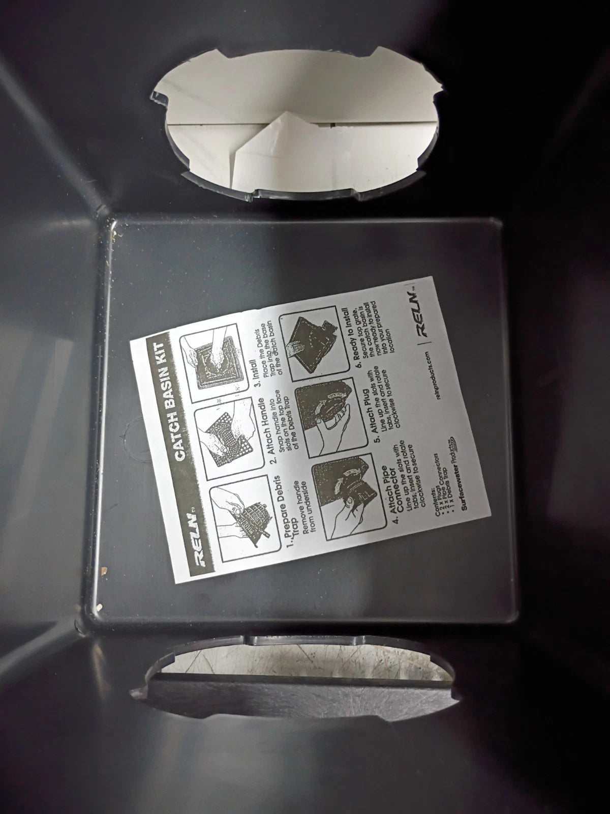 RELN 001118 9 in. x 9 in. x 11.2 in. Catch Basin Kit 2.6 Gallon NEW OPEN BOX