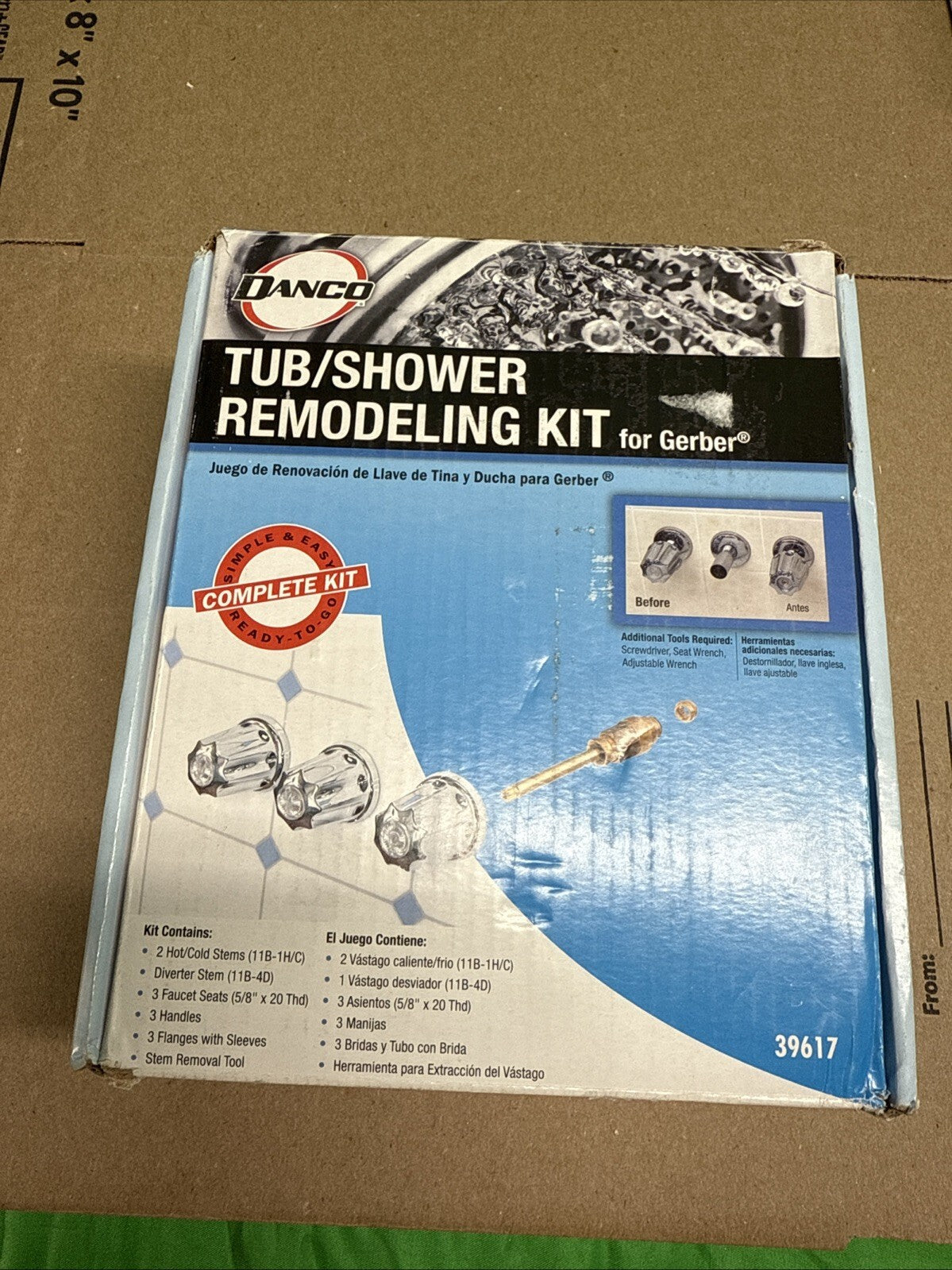 Gerber Tub/Shower 3-Handle Remodeling Kit in Chrome NEW OPEN BOX