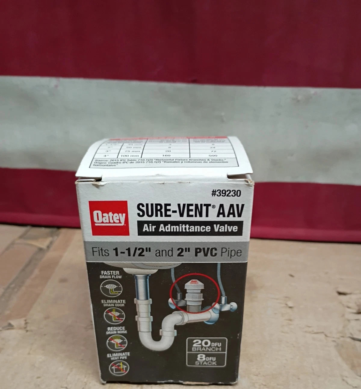 6pk Oatey 39230 Sure-Vent Air Admittance Valve PVC 1-1/2 39230 Open Box