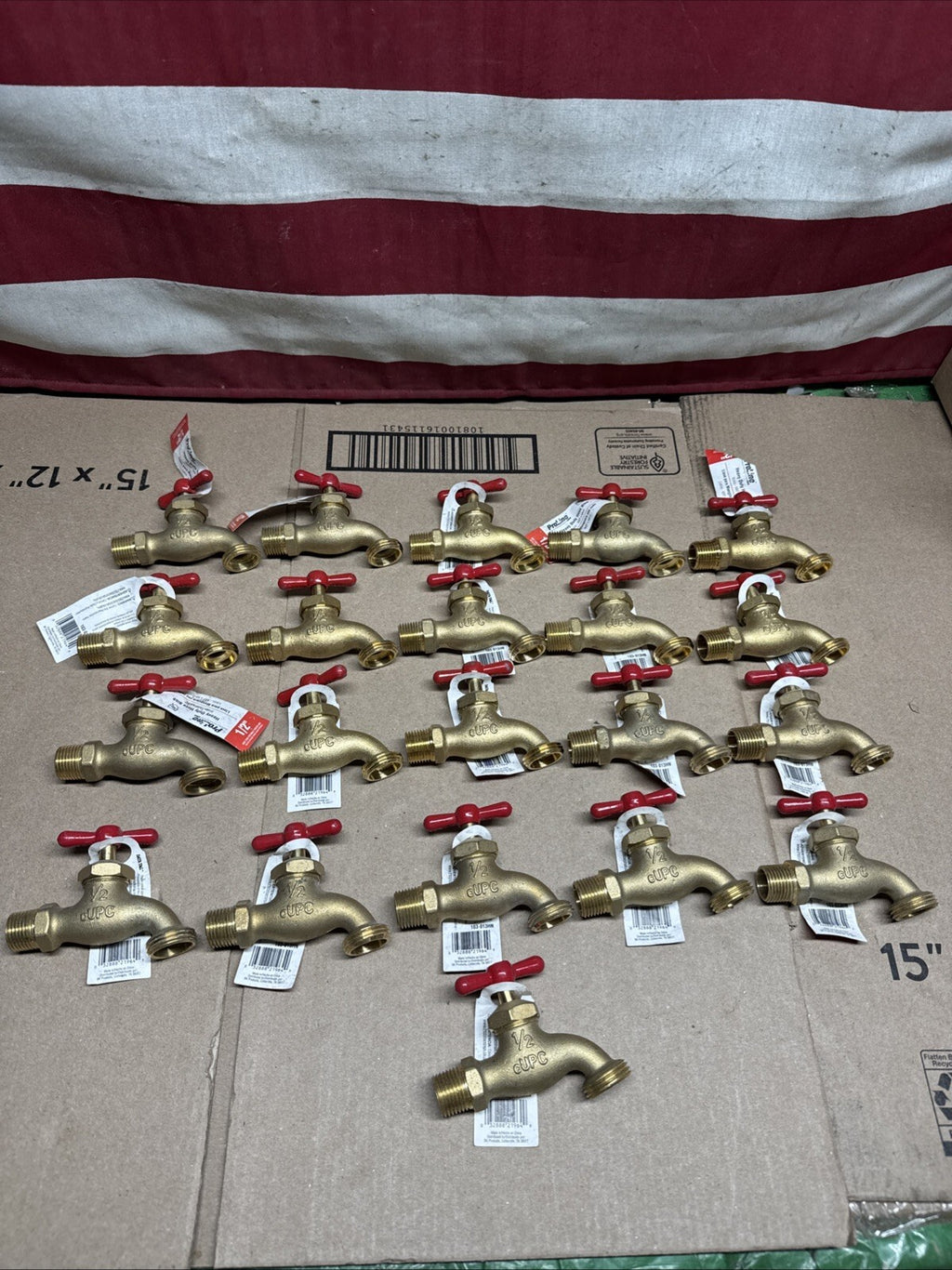 Lot Of 21 - 1/2" brass heavy duty Proline hose bibbs