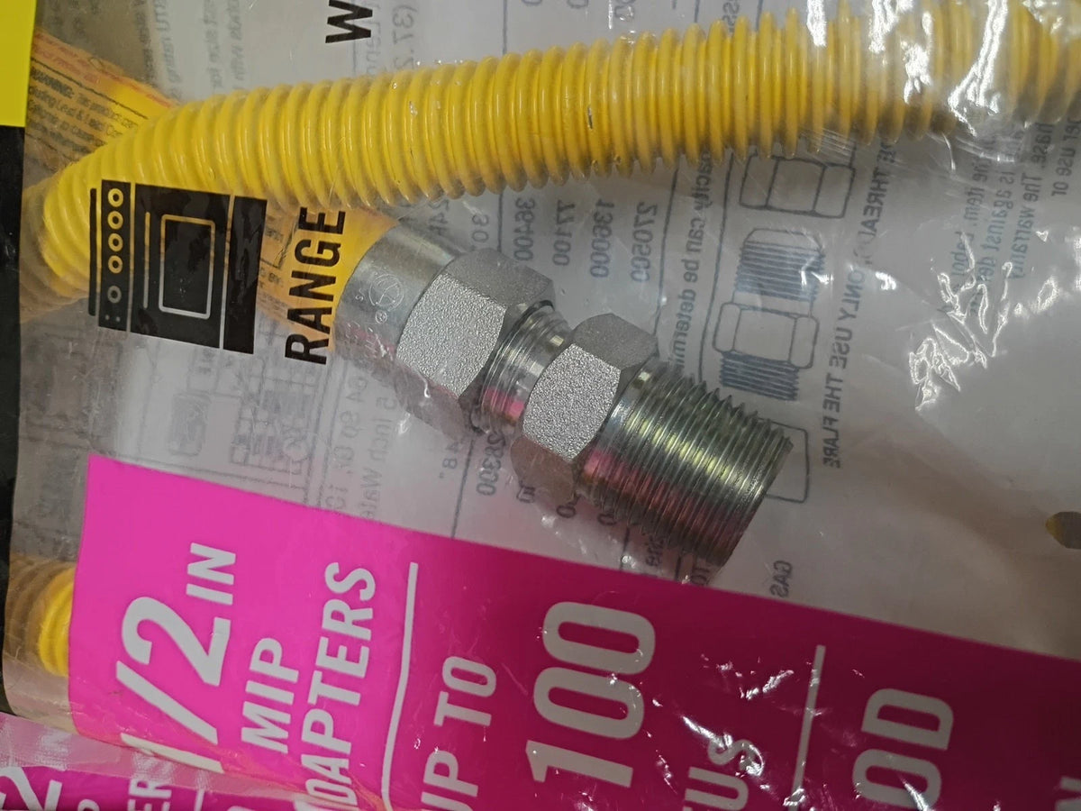 6pk Everbilt 1014 261 141 1/2" MIP x 1/2" MIP x 36" Gas Connector 1/2" OD, OB,