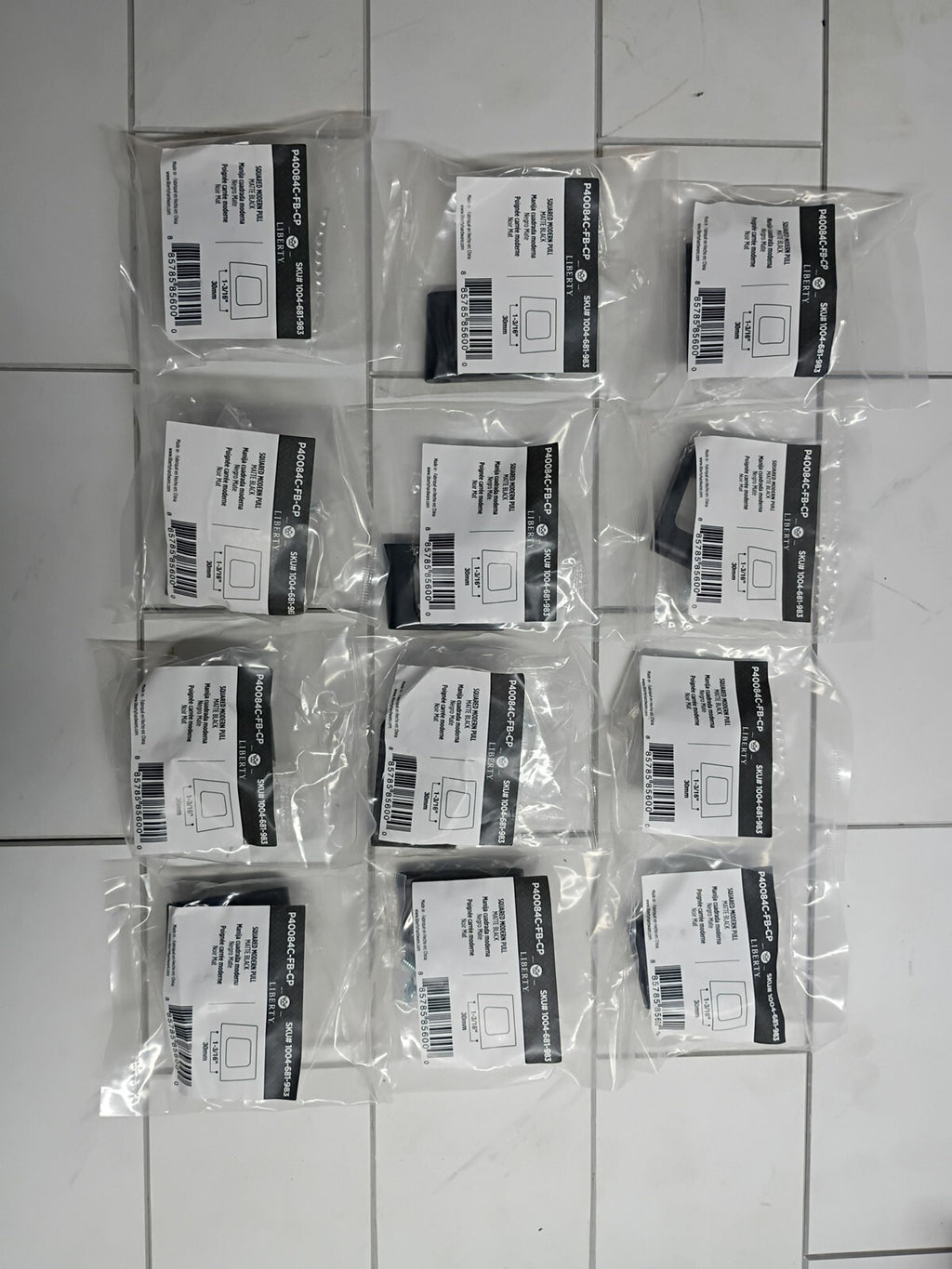12pk Liberty P40084C-FB-C0 Square Cabinet Pull in Matte Black NEW in Sealed Bag