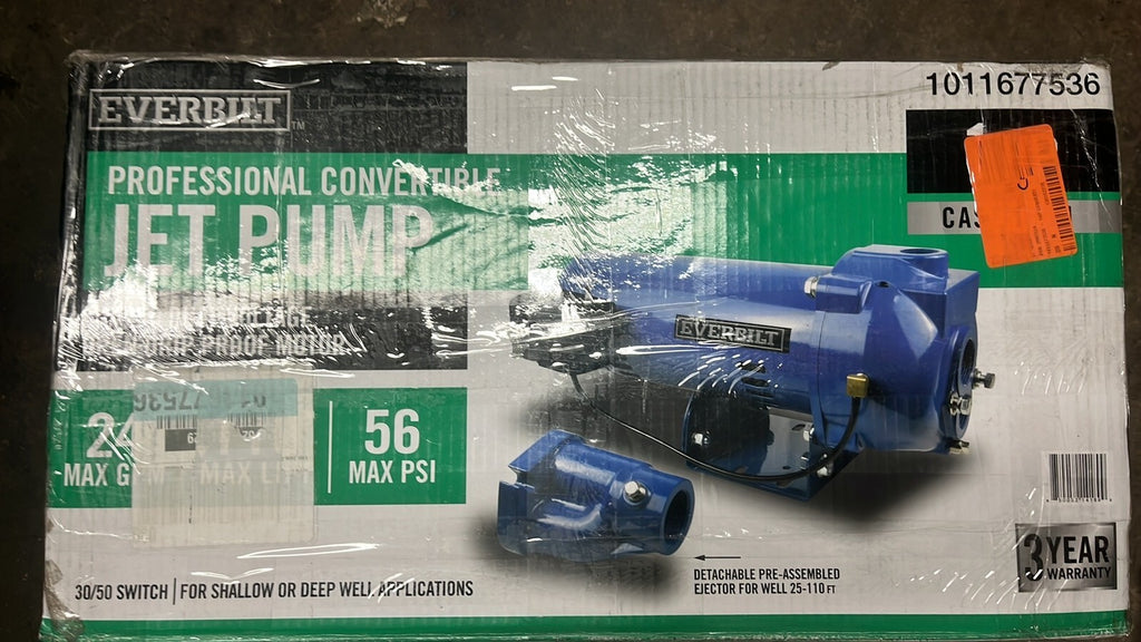 Everbilt HDCWJ10 1HP Professional Convertible Jet Pump NEW OPEN BOX