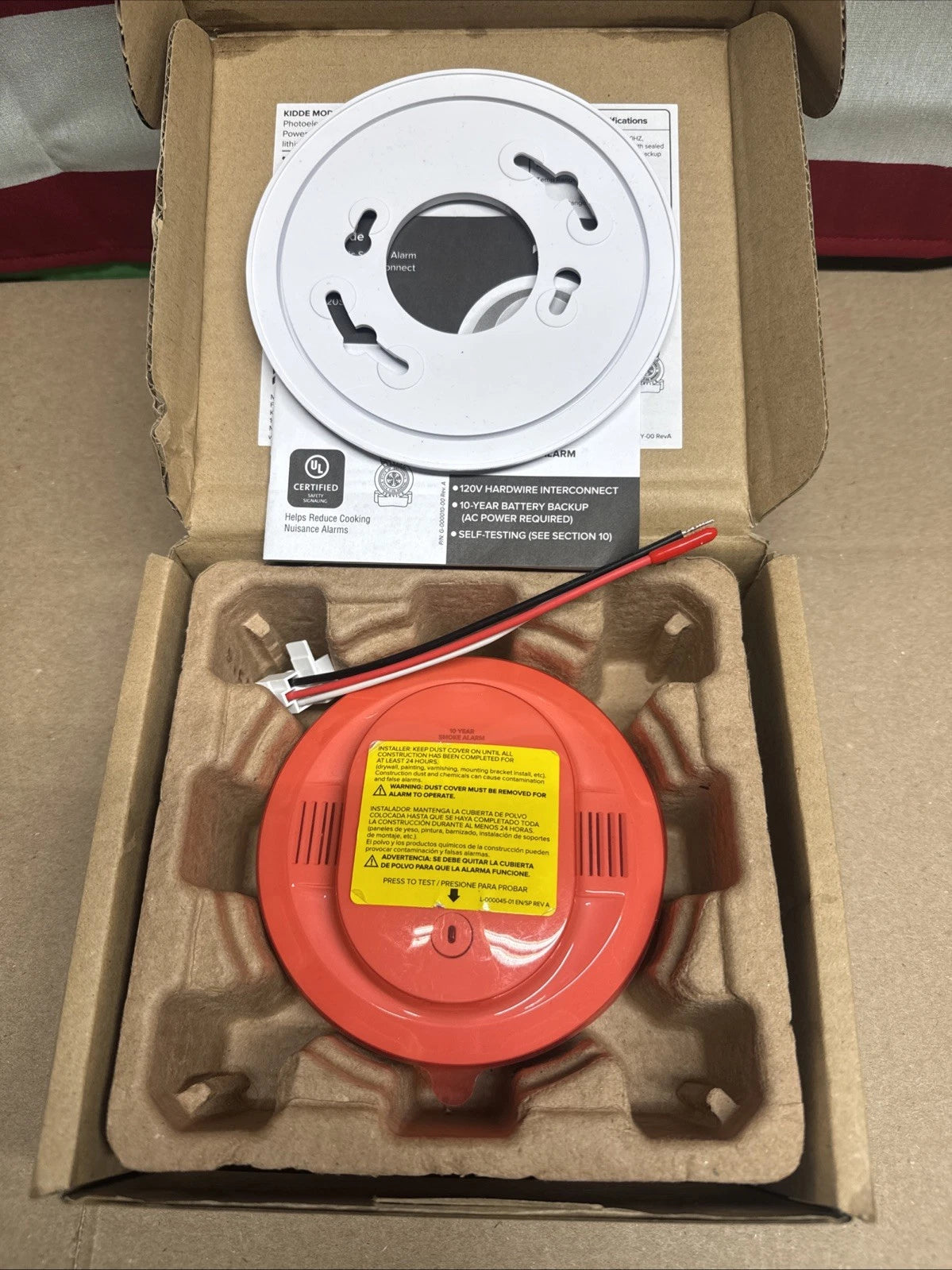 Kidde 20SA10 Hardwired Smoke Detector, 10-Year Battery, Interconnectable