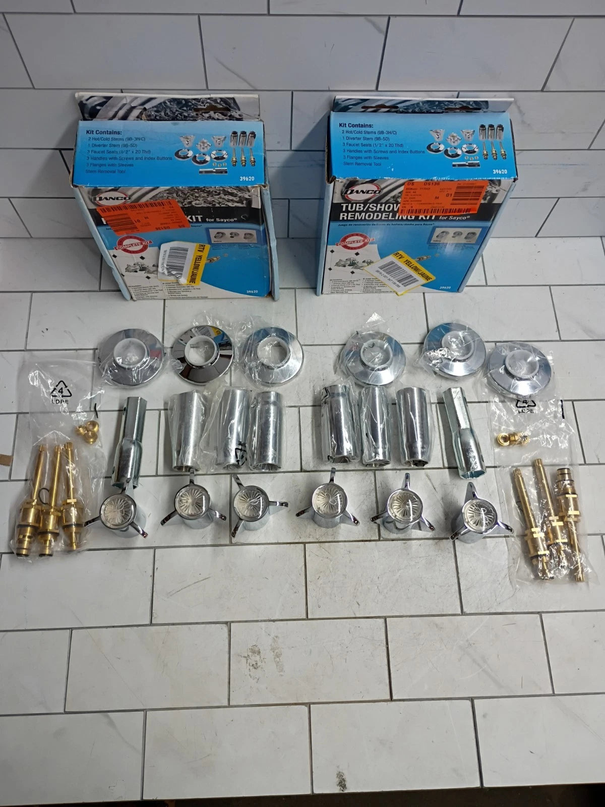 2pk Danco 39620 Tub & Shower Trim Kit for Sayco Faucets 3-Handle Chrome Open Box