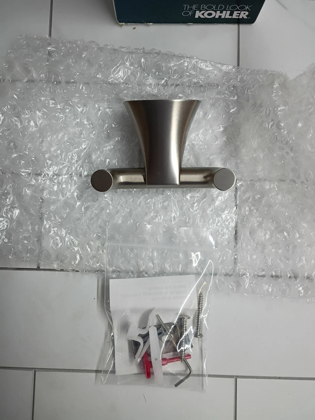 KOHLER Rubicon Robe Hook in Brushed Nickel R26115-BN Open Box