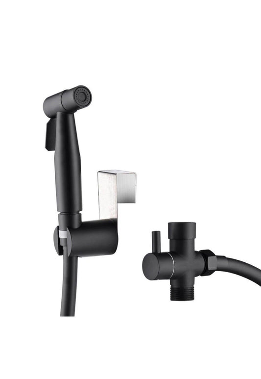 TH-FX0021 Bidet Attachments Matte Black Sprayer, Sprayer Holder, T-Valve, Hose