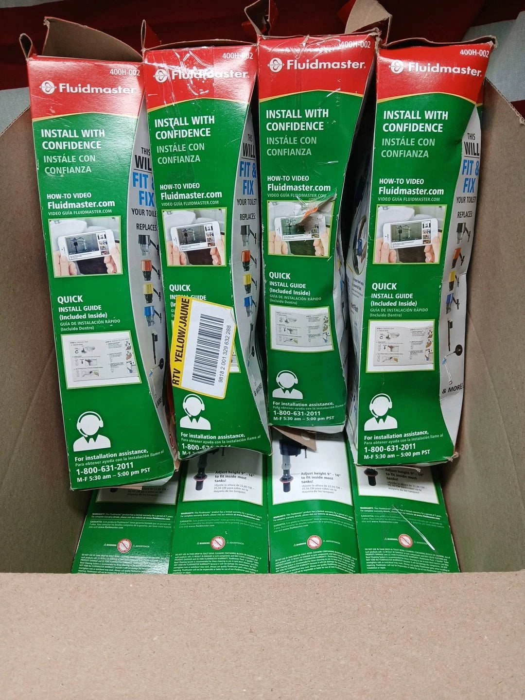 LOT OF 8 Fluidmaster 400H-002 Performax Universal Toilet Fill Valve.