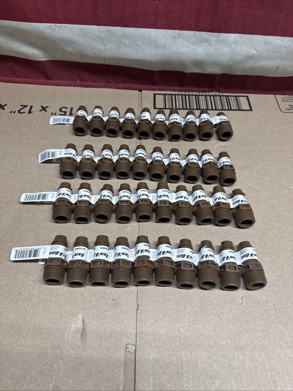 40 Pack Rain Bird BA-050MPS Drip Irrigation Adapter 1/2 Male Thread x 1/2" Barb